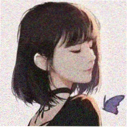 观众头像二：持伞侧影的插画头像